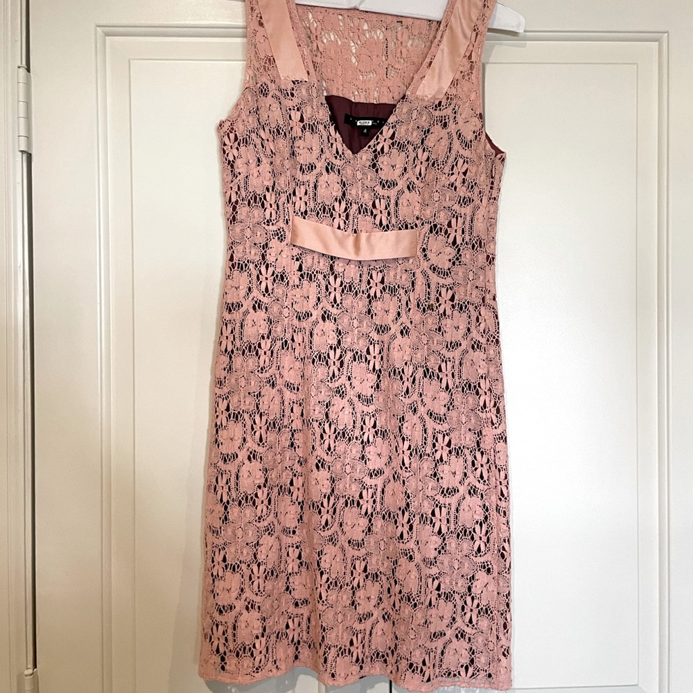 Pink and brown lace dress